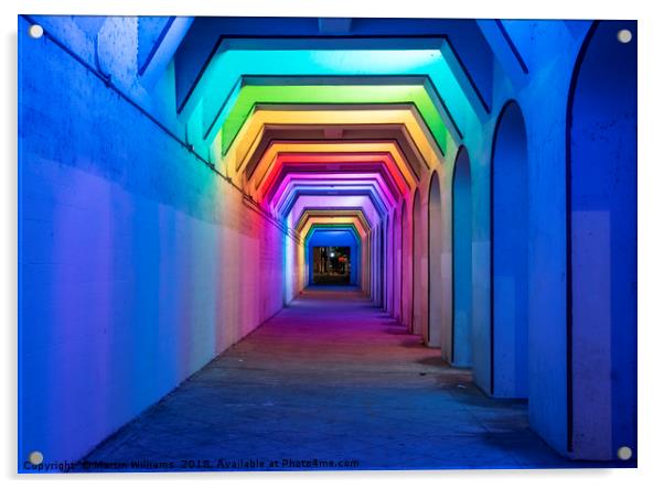 LED Rainbow Tunnel, Birmingham Al Acrylic by Martin Williams
