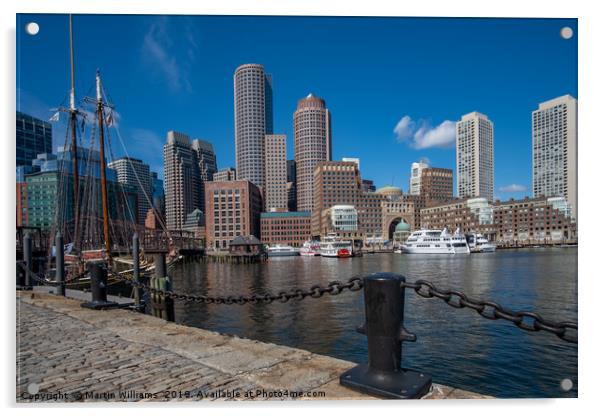 Boston City viewed from Fan Pier Park Acrylic by Martin Williams