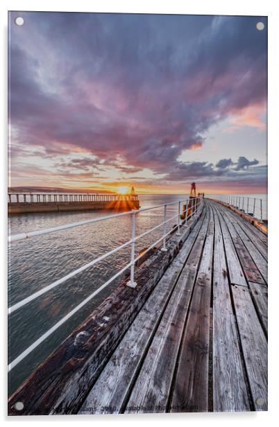 Whitby East Pier Acrylic by Martin Williams