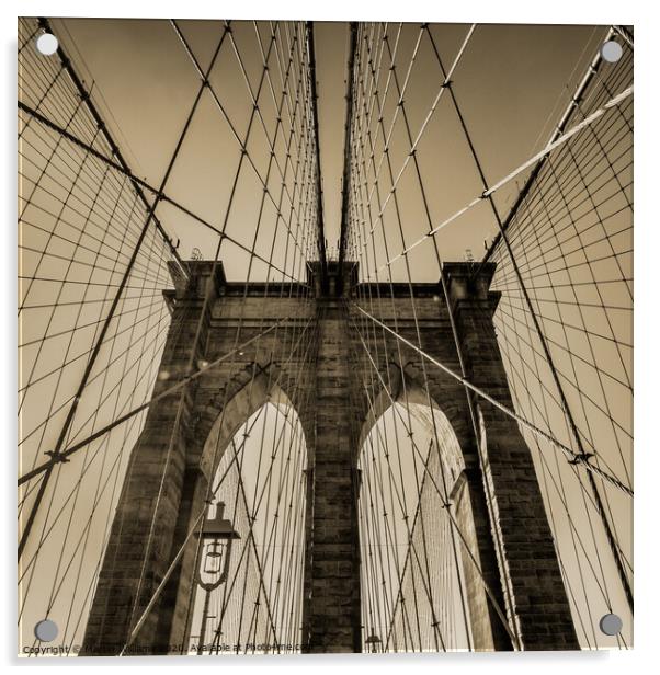 Brooklyn Bridge Acrylic by Martin Williams