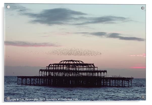 Brighton Old Pier Acrylic by Tim Pennington