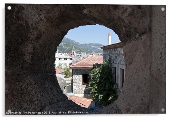 View from Marmaris Castle Acrylic by Tim Pennington