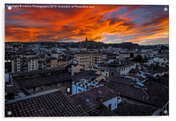 Fire Over Firenze (Florence) Acrylic by mhfore Photography