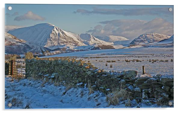 A West Cumbrian Winter Acrylic by Cheryl Quine