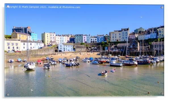 Tenby Harbour Beach Acrylic by Mark Campion