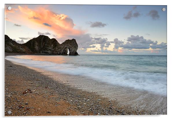 Durdle sunrise Acrylic by Andrew Bannister