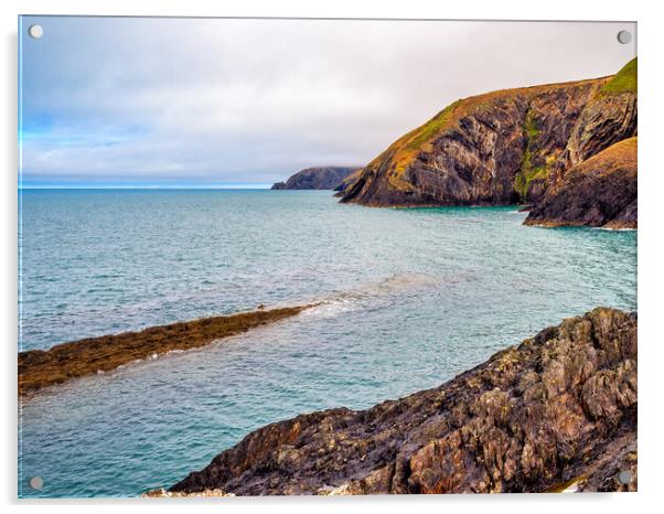 Ceibwr Coast Acrylic by Mark Llewellyn