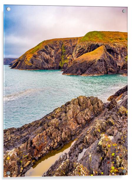 Ceibwr Coast Acrylic by Mark Llewellyn