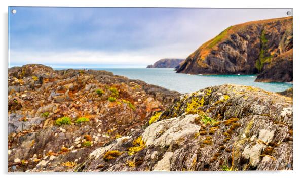 Ceibwr Coast Acrylic by Mark Llewellyn