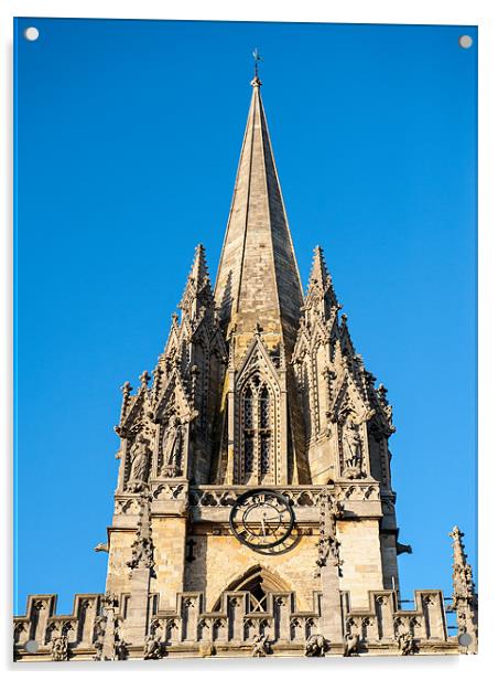 St Mary, Oxford Acrylic by Mark Llewellyn