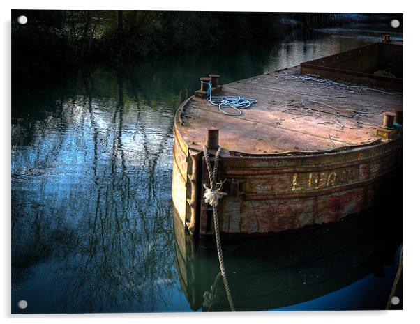 Rusty Barge Acrylic by Mark Llewellyn