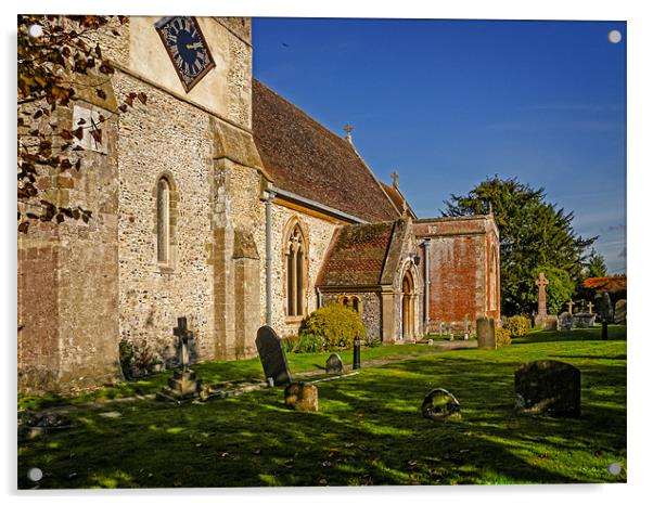 St Mary, Kintbury, Berkshire, England, UK Acrylic by Mark Llewellyn