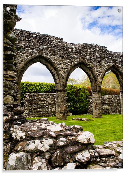 Cymer Abbey Ruins, Snowdonia, Wales, UK Acrylic by Mark Llewellyn