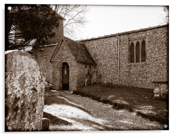 St Swithuns Church, Combe, Berkshire, England, UK Acrylic by Mark Llewellyn