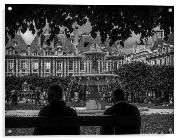 Just Watching, Paris, France Acrylic by Mark Llewellyn