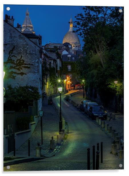 Montmartre Sundown, Paris, France Acrylic by Mark Llewellyn
