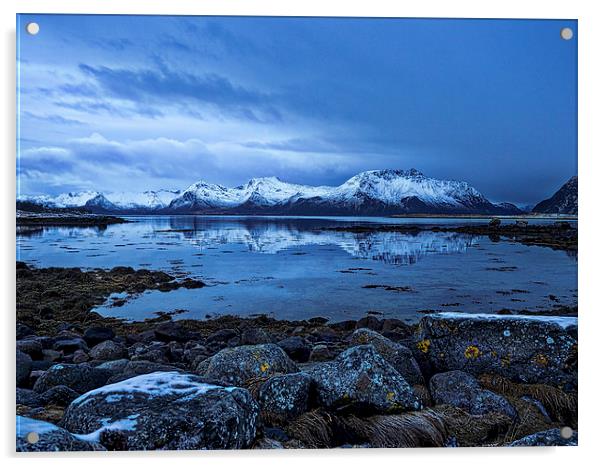 Arctic Reflections, Lofoten, Norway Acrylic by Mark Llewellyn