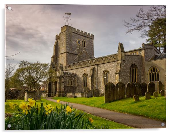 Holy Cross Church, Ramsbury, Wiltshire, UK Acrylic by Mark Llewellyn