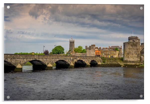 Thomond Bridge, Limerick, Ireland Acrylic by Mark Llewellyn