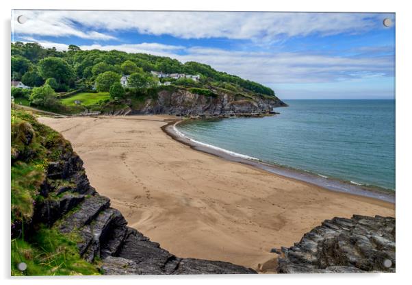 Aberporth Bay, Ceredigion, Wales, UK Acrylic by Mark Llewellyn