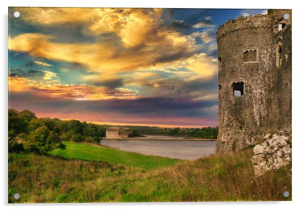 Castle Carew, Pembrokeshire, Wales, UK Acrylic by Mark Llewellyn