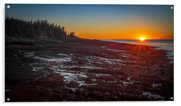 Nova Scotia Beach Sunset, Canada Acrylic by Mark Llewellyn
