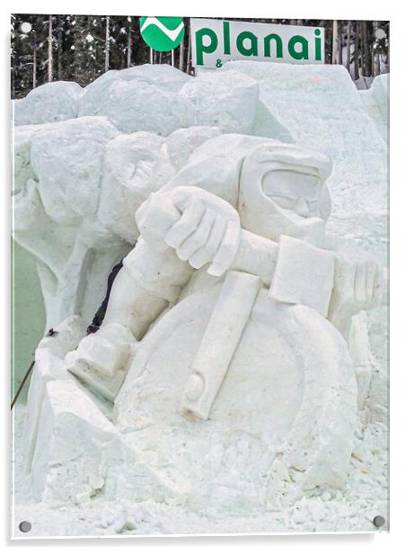 Snow Sculpture, Planai, Austria Acrylic by Mark Llewellyn