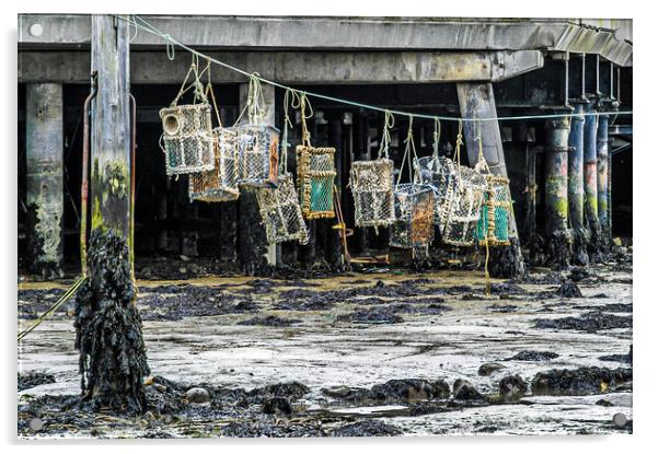 Lobster Pots, Portsmouth, Hampshire, England, UK Acrylic by Mark Llewellyn