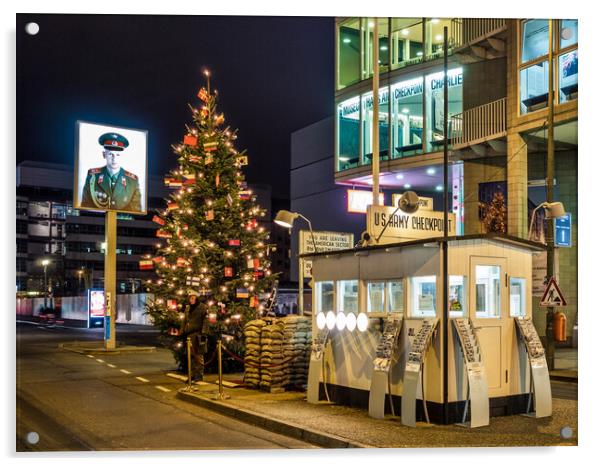 Checkpoint Charlie, Berlin, Germany Acrylic by Mark Llewellyn