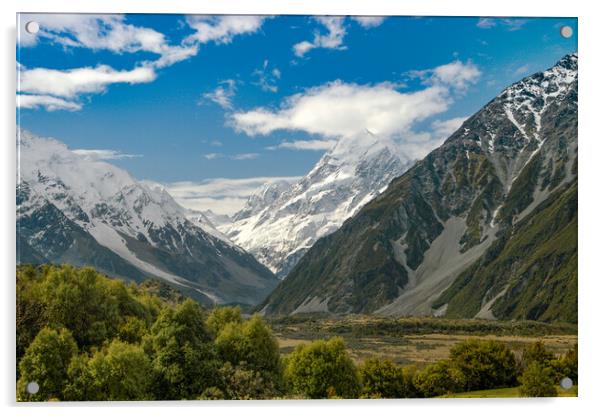 Mount Cook, New Zealand Acrylic by Mark Llewellyn