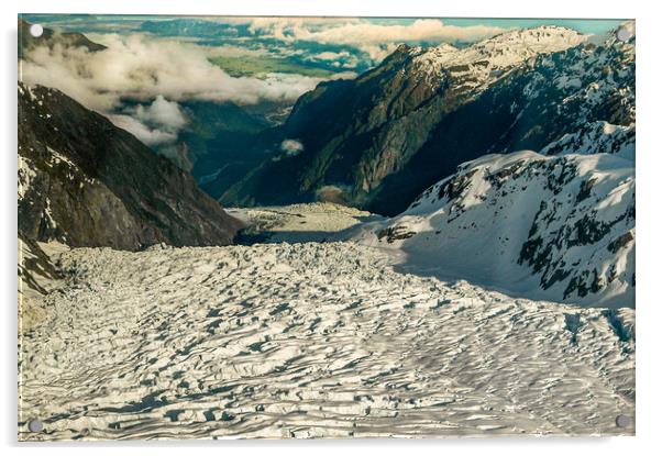 Winding Glacier, New Zealand Acrylic by Mark Llewellyn