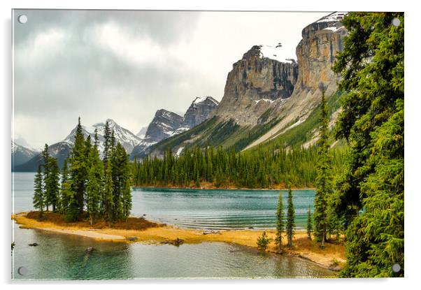Maligne Lake, Canada Acrylic by Mark Llewellyn