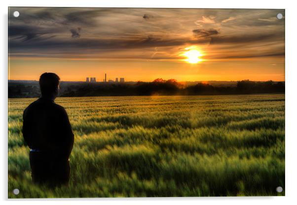 Cornfield Sunset Acrylic by Simon West