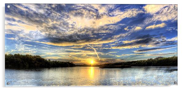 Lake Sunset Acrylic by Simon West