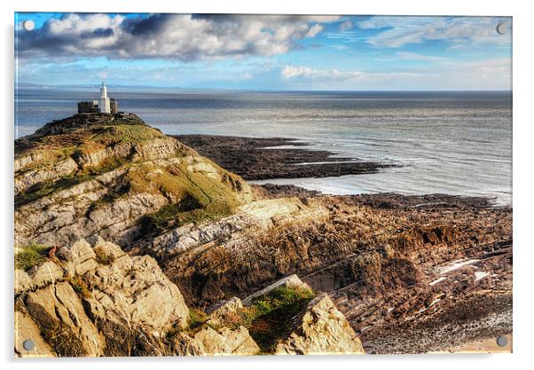 The Mumbles Lighthouse Acrylic by Simon West