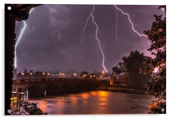 Lightning Storm over Maidenhead Acrylic by Simon West