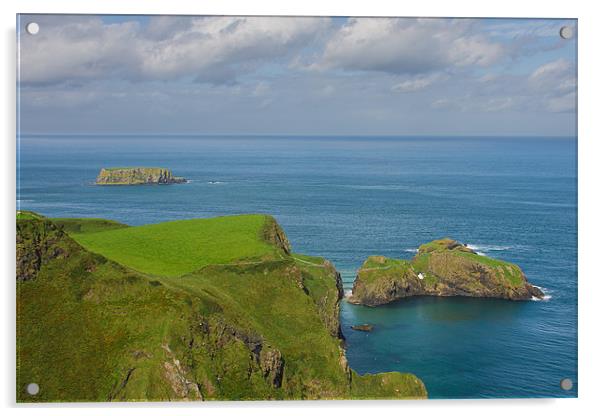 Rope bridge Carrick-a-Rede Acrylic by Adam Clarkson