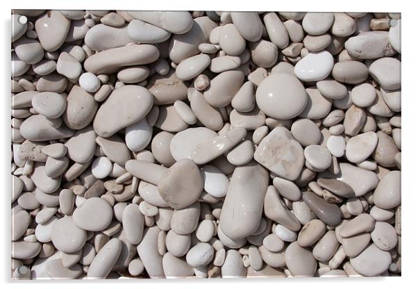 Pebbles on the beach, Hvar. Acrylic by Adam Clarkson