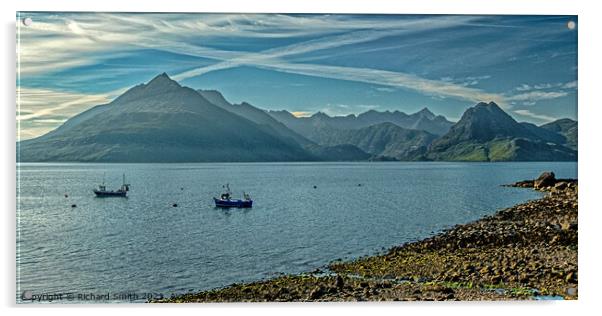 A Saltire over the Cuillins Acrylic by Richard Smith