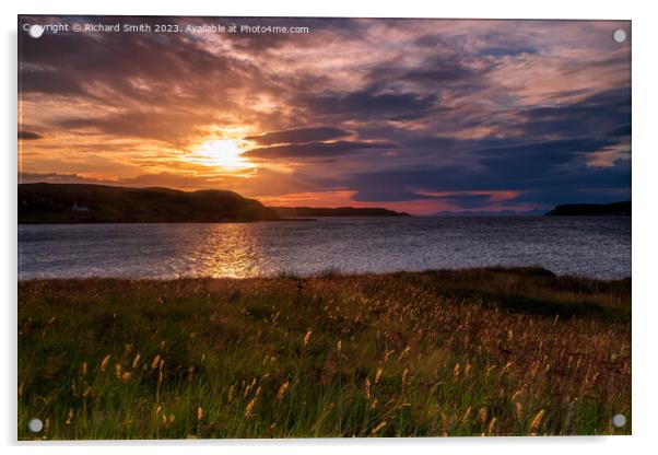 Evening sunlight over Loch Snizort Beag Acrylic by Richard Smith