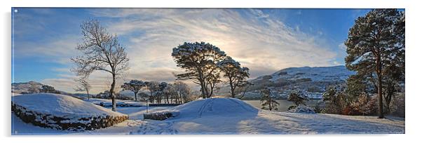  On the 'Lump', Portree, on a snow clad winters af Acrylic by Richard Smith