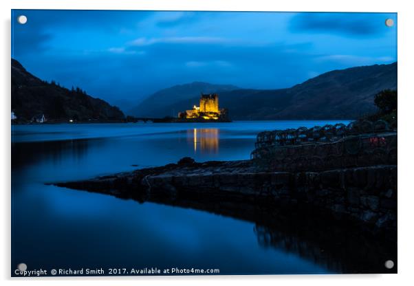 Eilean Donan Castle after sunset Acrylic by Richard Smith