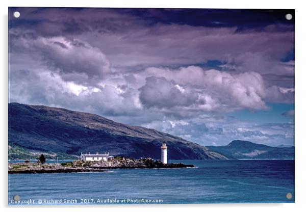 Lighthouse on Eilean Sionnach Acrylic by Richard Smith