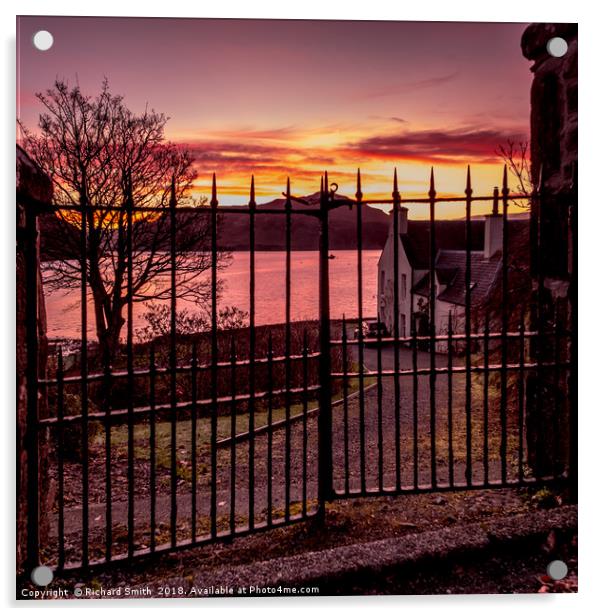 Sunrise through a gate Acrylic by Richard Smith