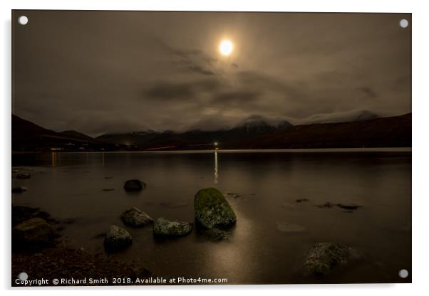 Loch Ainort, Isle of Skye, by moonlight Acrylic by Richard Smith
