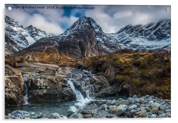 Another, yet smaller, cascade in Coire na Crieche Acrylic by Richard Smith