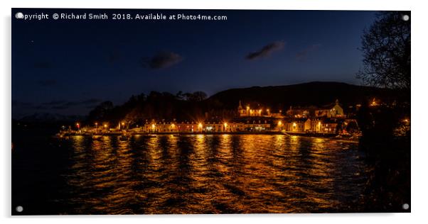 Portree pier at dusk Acrylic by Richard Smith