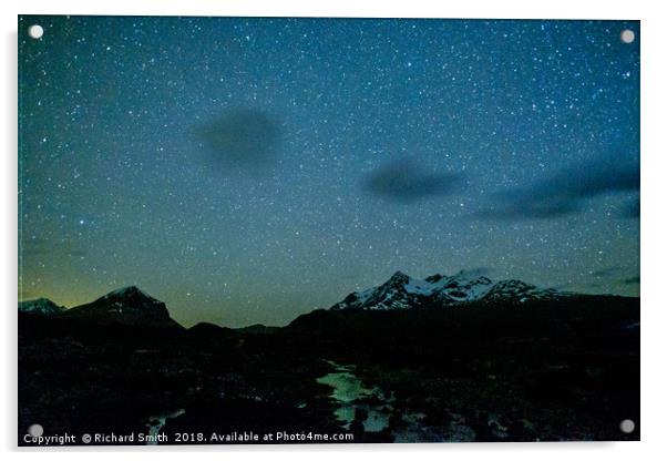 The Cuillin by starlight Acrylic by Richard Smith