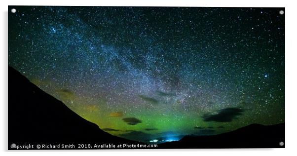 Milky Way and Aurora Borealis Acrylic by Richard Smith