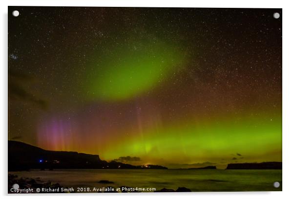 Aurora Borealis from Staffin beach #2 Acrylic by Richard Smith